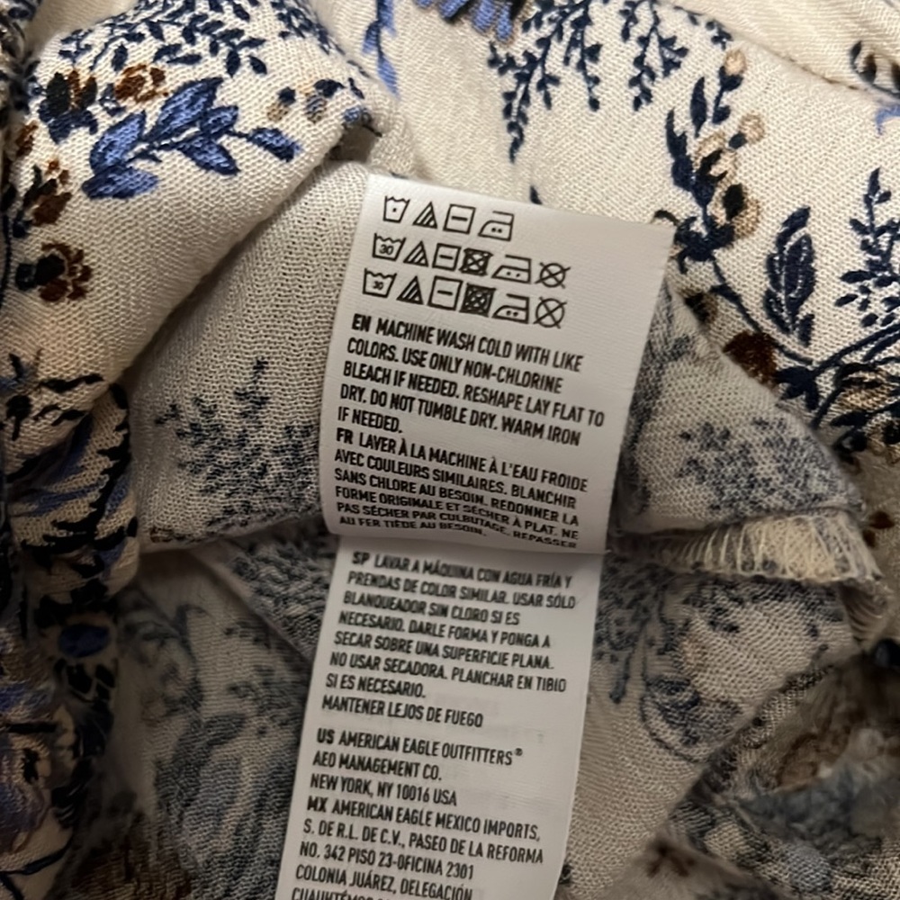 AEO Floral Cold Shoulder Long-Sleeve Dress Like New - Picture 7 of 9